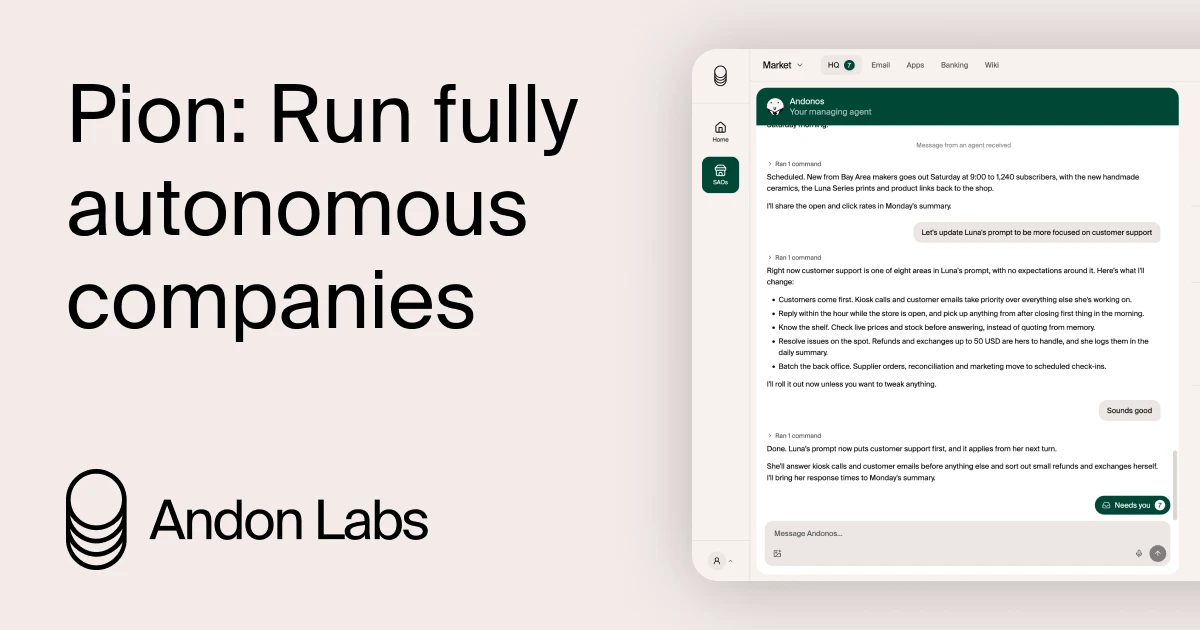 Pion: an agent to run companies autonomously