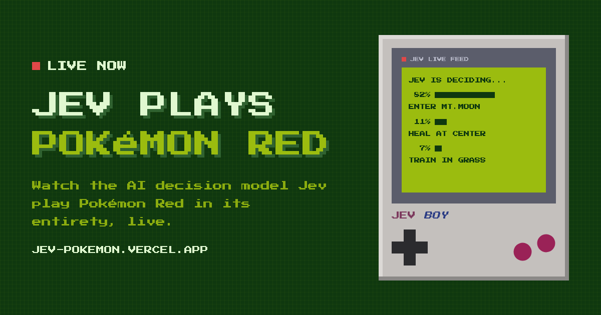 Developer has Jev play Pokémon Red, pushing AI to a more complex game