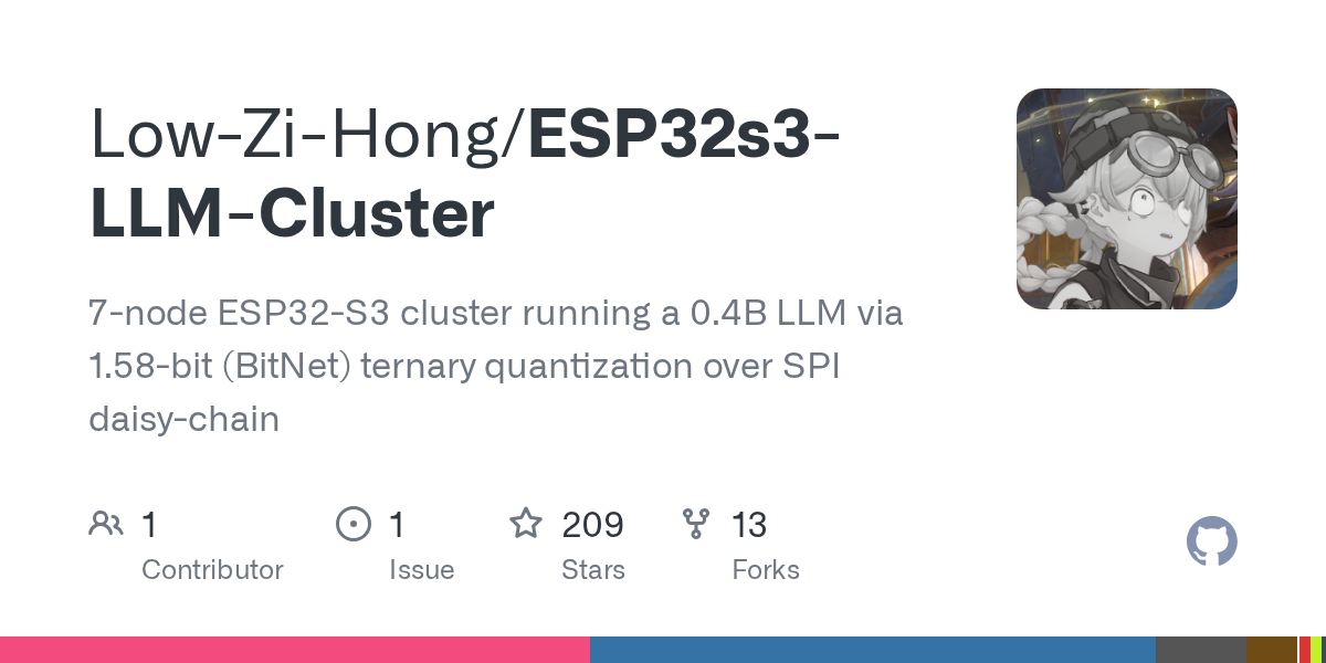 ESP32S3集群运行1.58-bit语言模型