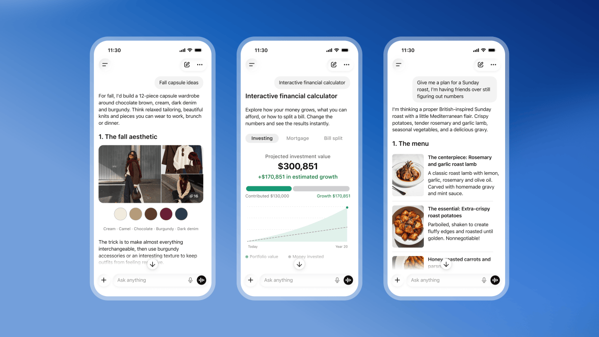 OpenAI launches Intelligent UI, a more visual ChatGPT interface