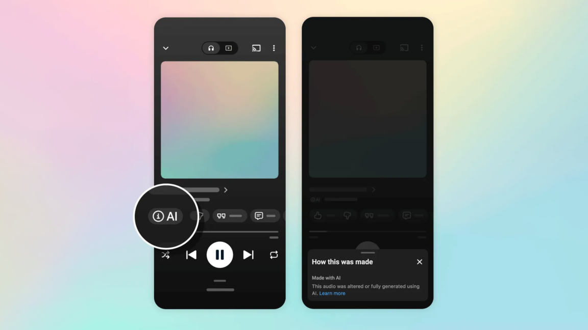YouTube Music将标注AI生成音乐内容