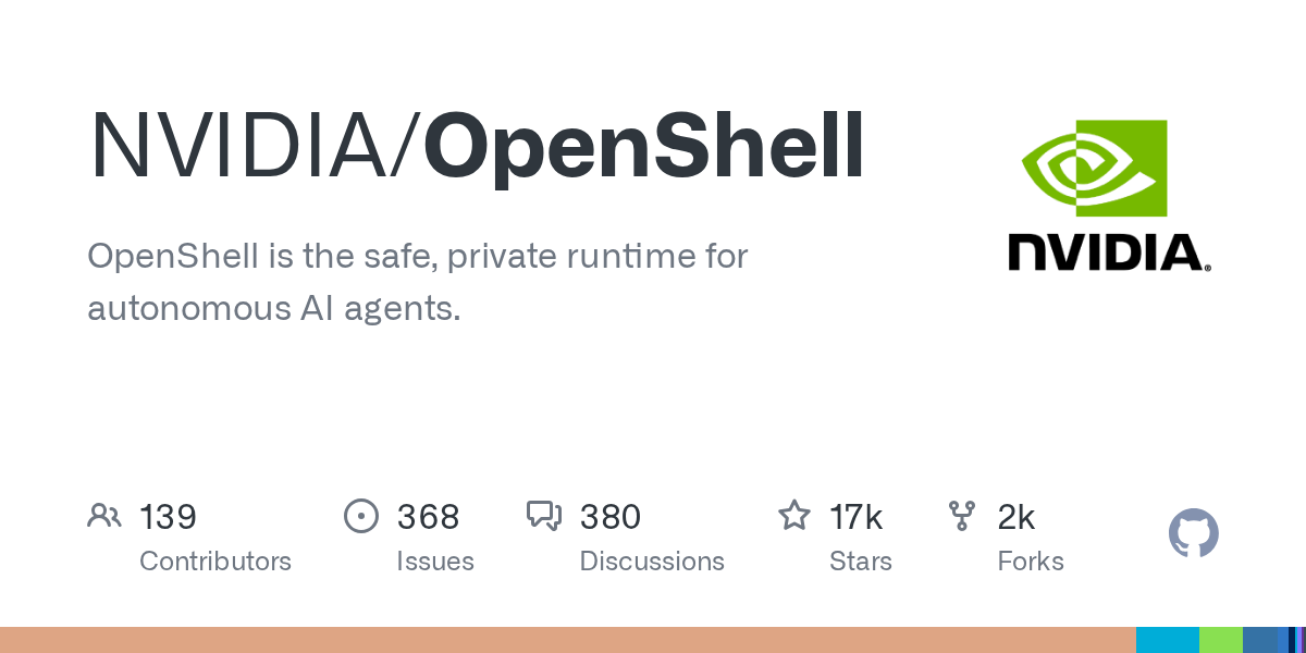 英伟达开源OpenShell：自主AI代理安全运行时