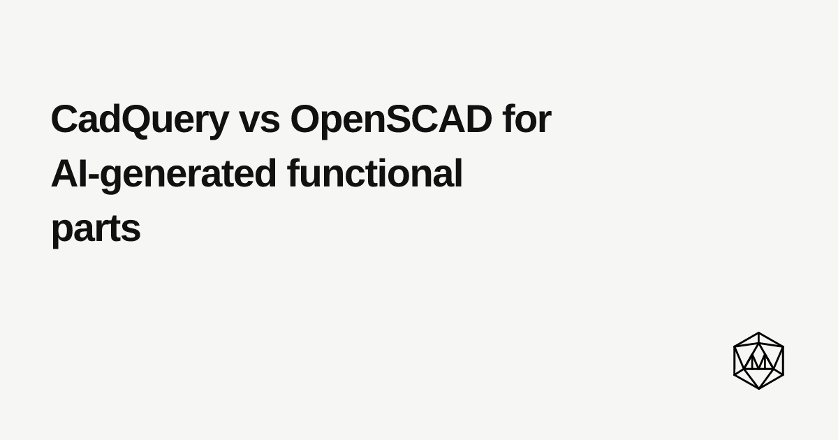 Benchmark: CadQuery vs OpenSCAD for agentic CAD work