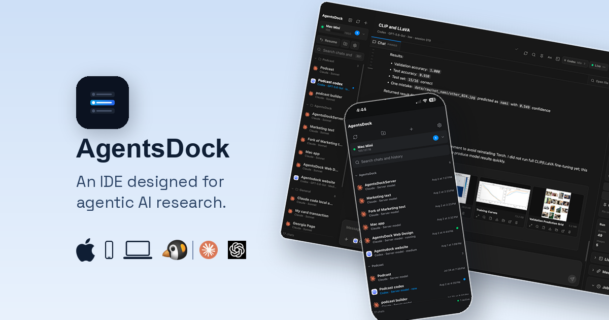 AgentsDock: IDE for agentic AI research